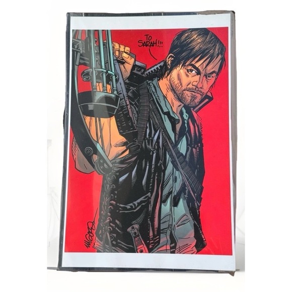 Michael Golden Other - Michael Golden The Walking Dead Daryl Red Print Signed COA Art Print Red